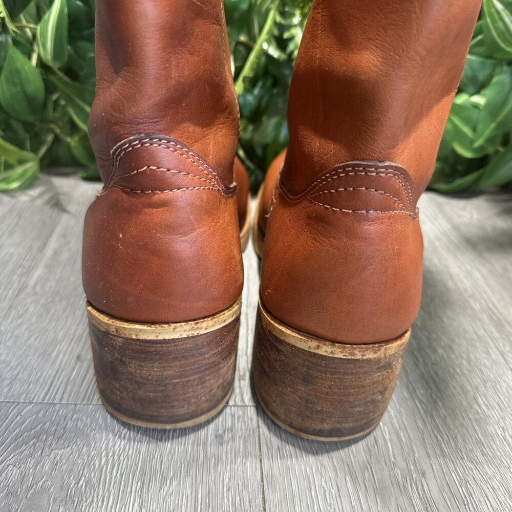 Vintage 70’s Campus Pull On Boots 10 D Leather Ri… - image 7